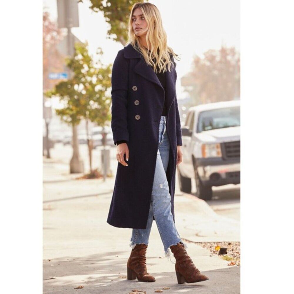 Free People Long Ribbed Over Coat - Picture 4 of 7